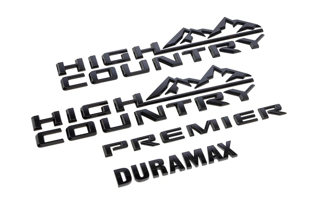 Emblemas high country duramax premier en negros para Chevrolet Suburban 2024