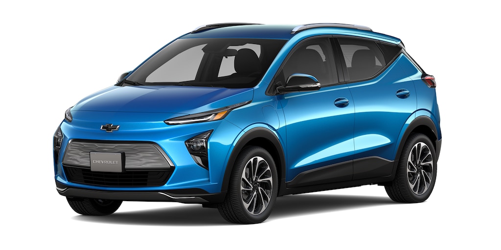 Chevrolet Bolt EUV, SUV eléctrica en color azul atlántico