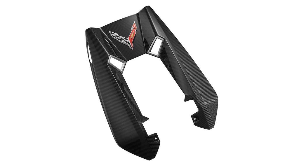 Cubierta de motor en fibra de carbon con emblema para Chevrolet Corvette Z06 2025